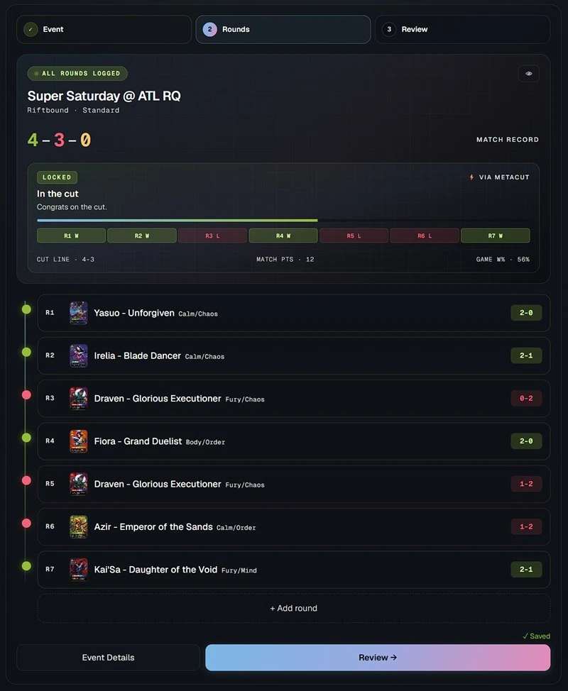Event Tracker product screenshot